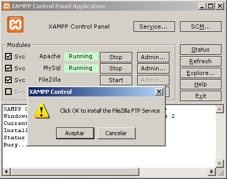 XAMPP - Servicio FTP